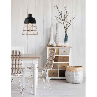 Φωτιστικό μονόφωτο μέταλλο μαύρο/χαλκός Ε27 Φ26