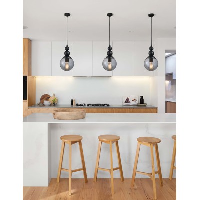 Φωτιστικό μονόφωτο γυαλί φιμέ Ε27 Φ16