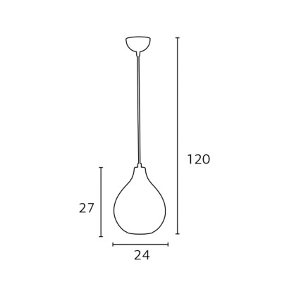 Φωτιστικό μονόφωτο γυαλί διάφανο Ε27 Φ24