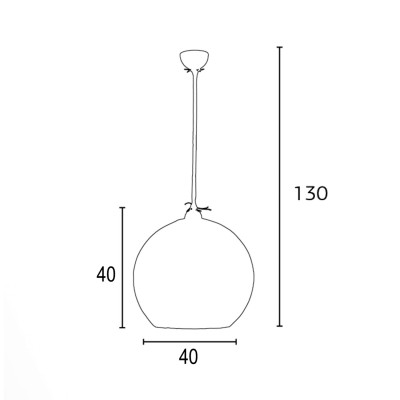 Φωτιστικό μονόφωτο μπάλα σχοινί Ε27 Φ40