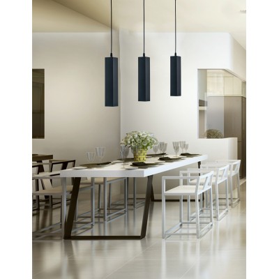 Φωτιστικό μονόφωτο αλουμίνιο τετράγωνο μαύρο GU10 Φ6