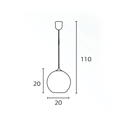 Φωτιστικό μονόφωτο μπάλα σχοινί Ε27 Φ20
