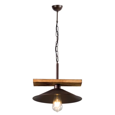 Φωτιστικό μονόφωτο ξύλο/μέταλλο σκουριά Ε27 Φ31