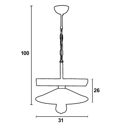 Φωτιστικό μονόφωτο ξύλο/μέταλλο μαύρο Ε27 Φ31