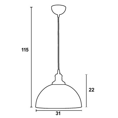 Φωτιστικό μονόφωτο αλουμίνιο μαύρο Ε27 Φ31