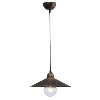 Φωτιστικό μονόφωτο αλουμίνιο σκουριά/πατίνα χρυσή Ε27 Φ30