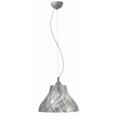 Φωτιστικό μονόφωτο γυαλί λευκό/ασημί Ε27 Φ32