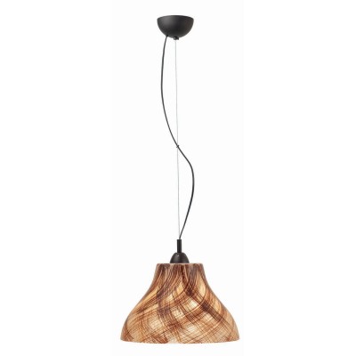 Φωτιστικό μονόφωτο γυαλί καφέ/μελί Ε27 Φ32