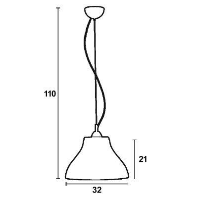 Φωτιστικό μονόφωτο γυαλί καφέ/μελί Ε27 Φ32