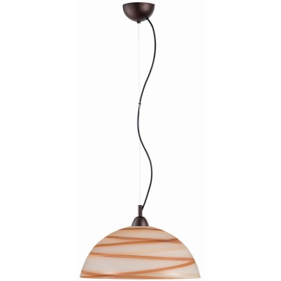 Φωτιστικό μονόφωτο γυαλί καφέ/μελί Ε27 Φ36