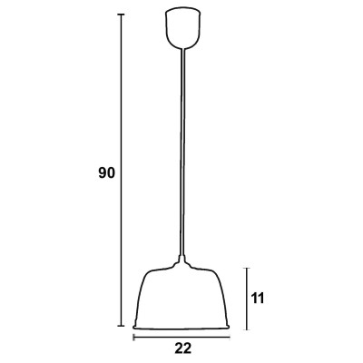 Φωτιστικό μονόφωτο αλουμίνιο μαύρο Ε27 Φ22