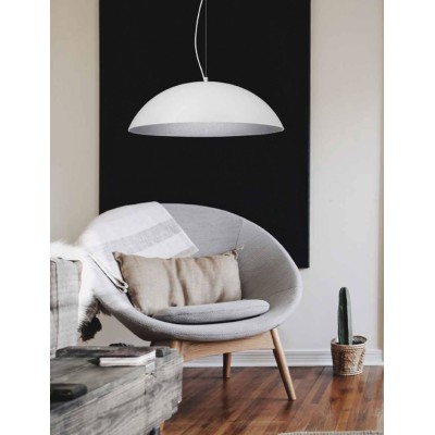 Φωτιστικό μονόφωτο Plexiglass λευκό/ασημί 3χΕ27 Φ47