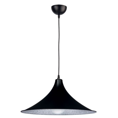 Φωτιστικό μονόφωτο Plexiglass μαύρο/ασημί Ε27 Φ42