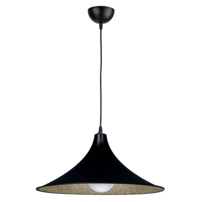 Φωτιστικό μονόφωτο Plexiglass μαύρο/χρυσό Ε27 Φ42