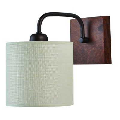 Απλίκα ξύλο/Αμπαζούρ μπεζ Ε27 Φ15