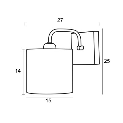 Απλίκα ξύλο/Αμπαζούρ γκρι Ε27 Φ15