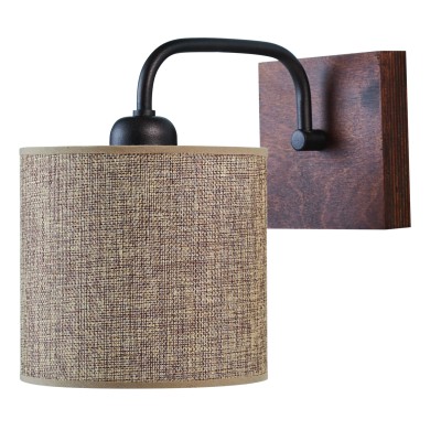 Απλίκα ξύλο/Αμπαζούρ μόκα Ε27 Φ15