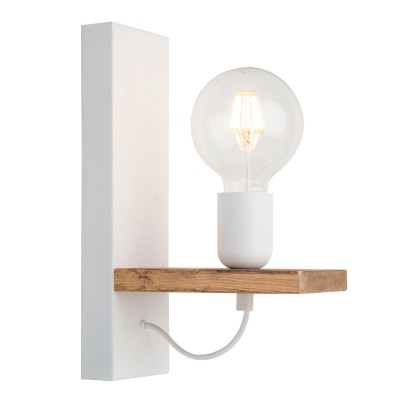 Απλίκα Ξύλο/Μέταλλο λευκό Ε27