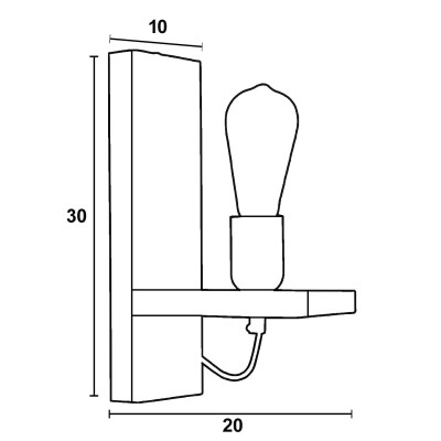 Απλίκα Ξύλο/Μέταλλο λευκό Ε27