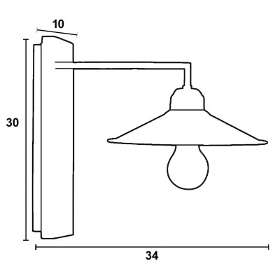 Απλίκα Ξύλο/Μέταλλο μαύρο Ε27