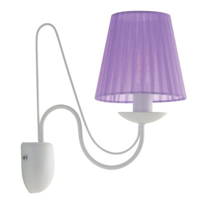 Απλίκα Μέταλλο λευκό Ε14 με αμπαζούρ