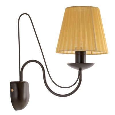 Απλίκα Μέταλλο καφέ Ε14 με αμπαζούρ