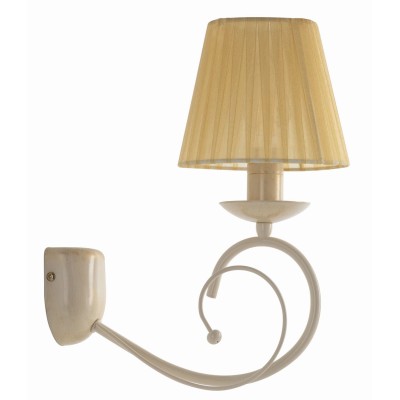 Απλίκα Μέταλλο κρεμ/πατ. χρυσή Ε14 με αμπαζούρ