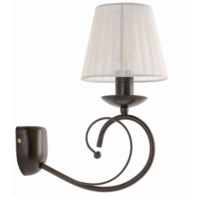 Απλίκα Μέταλλο καφέ Ε14 με αμπαζούρ