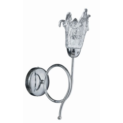 Απλίκα Μέταλλο χρώμιο Ε14 μονόφωτη με γυαλί