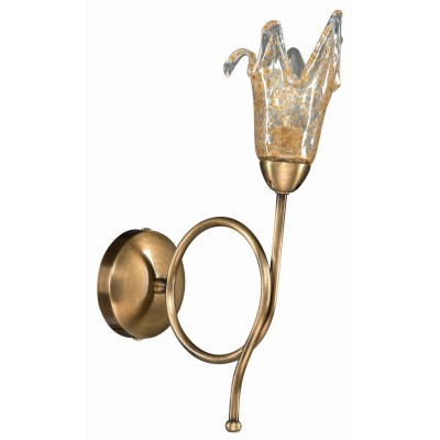 Απλίκα Μέταλλο μπρονζέ Ε14 μονόφωτη με γυαλί