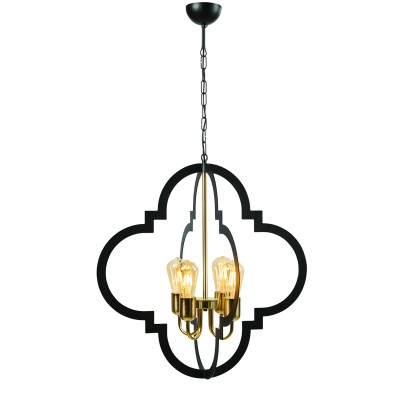 Φωτιστικό Πολύφωτο 4φ μέταλλο μαύρο/χρυσό Ε27