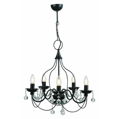 Φωτιστικό Πολύφωτο 5φ Μέταλλο μαύρο Ε14