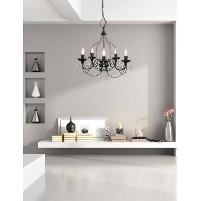 Φωτιστικό Πολύφωτο 5φ Μέταλλο μαύρο Ε14