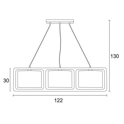 Φωτιστικό Πολύφωτο 3φ Ξύλο/Αμπαζούρ μόκα Ε27