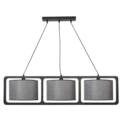 Φωτιστικό Πολύφωτο 3φ Ξύλο/Αμπαζούρ γκρι Ε27