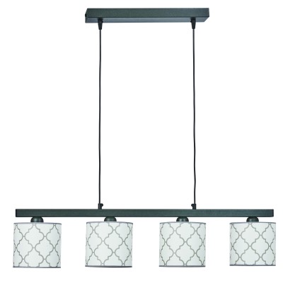 Φωτιστικό Πολύφωτο 4φ Μέταλλο/Αμπαζούρ λευκό Ε27