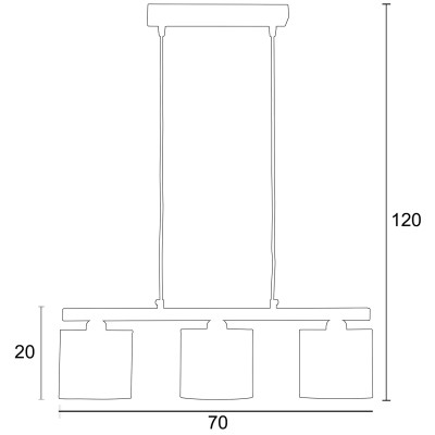 Φωτιστικό Πολύφωτο 3φ Μέταλλο/Αμπαζούρ γκρί Ε27