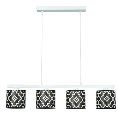 Φωτιστικό Πολύφωτο 4φ Μέταλλο/Αμπαζούρ γκρί Ε27