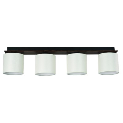 Φωτιστικό Οροφής 4φ Ξύλο/Αμπαζούρ μπεζ Ε27