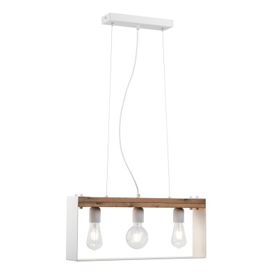 Φωτιστικό Πολύφωτο 3φ Ξύλο/Μέταλλο λευκό Ε27