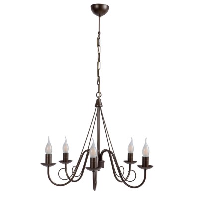 Φωτιστικό Πολύφωτο 5φ Μέταλλο καφέ Ε14