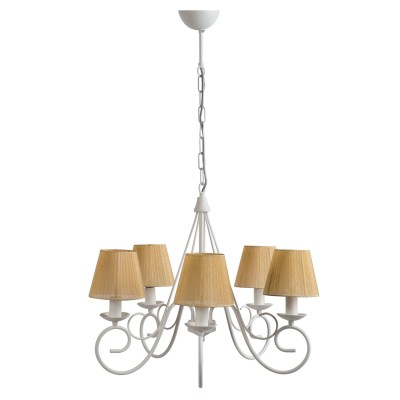 Φωτιστικό Πολύφωτο 5φ Μέταλλο λευκό με αμπαζούρ Ε14