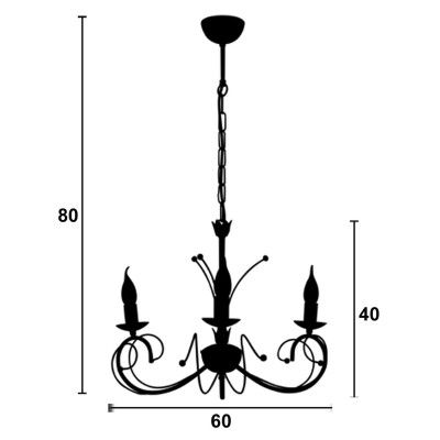 Φωτιστικό Πολύφωτο 3φ Μέταλλο κρεμ/ Πατίνα χρυσή Ε14