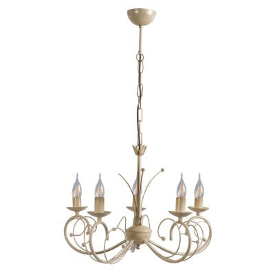 Φωτιστικό Πολύφωτο 5φ Μέταλλο κρεμ/πατίνα χρυσή Ε14