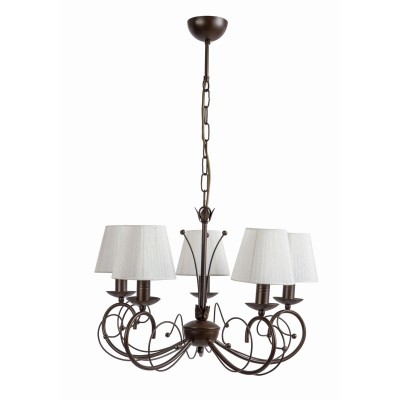 Φωτιστικό Πολύφωτο 5φ Μέταλλο καφέ με αμπαζούρ Ε14