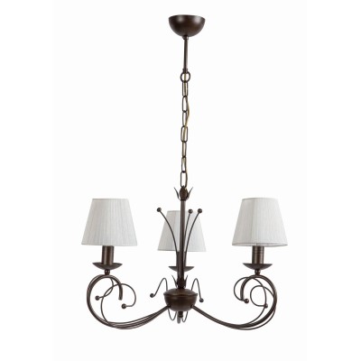 Φωτιστικό Πολύφωτο 3φ Μέταλλο καφέ με αμπαζούρ Ε14