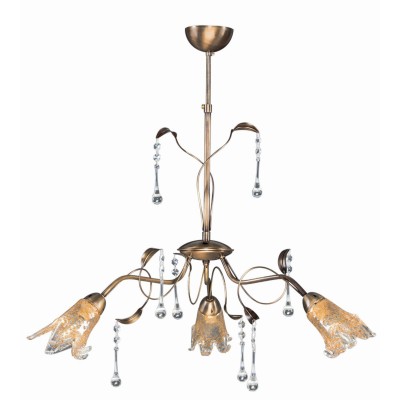 Φωτιστικό Πολύφωτο 3φ Μέταλλο μπρονζέ/Γυαλί Ε14