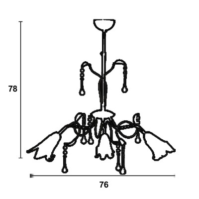 Φωτιστικό Πολύφωτο 3φ Μέταλλο μπρονζέ/Γυαλί Ε14