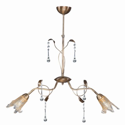 Φωτιστικό Πολύφωτο 2φ Μέταλλο μπρονζέ/Γυαλί Ε14