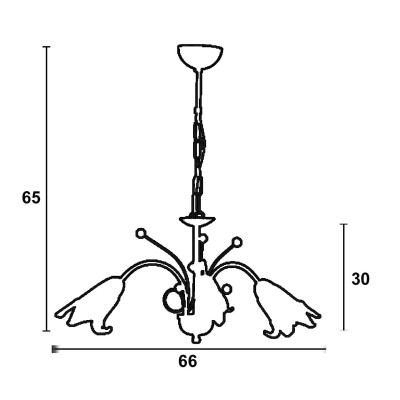 Φωτιστικό Πολύφωτο 3φ Μέταλλο μπρονζέ/Γυαλί Ε14